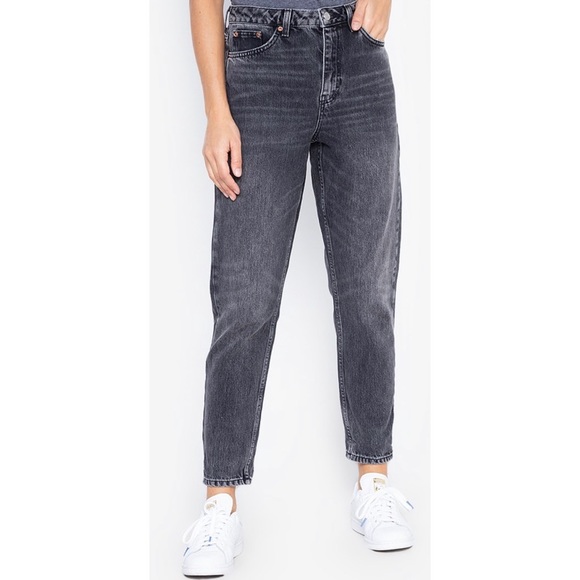 ASOS Denim - TOPSHOP ASOS hi-rise moto mom jean faded black